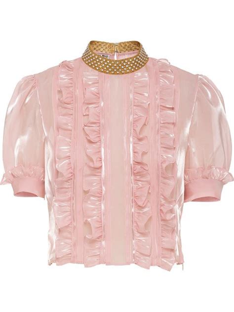 miu miu pink top|farfetch mini miu tops.